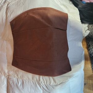 Brown Strapless Top